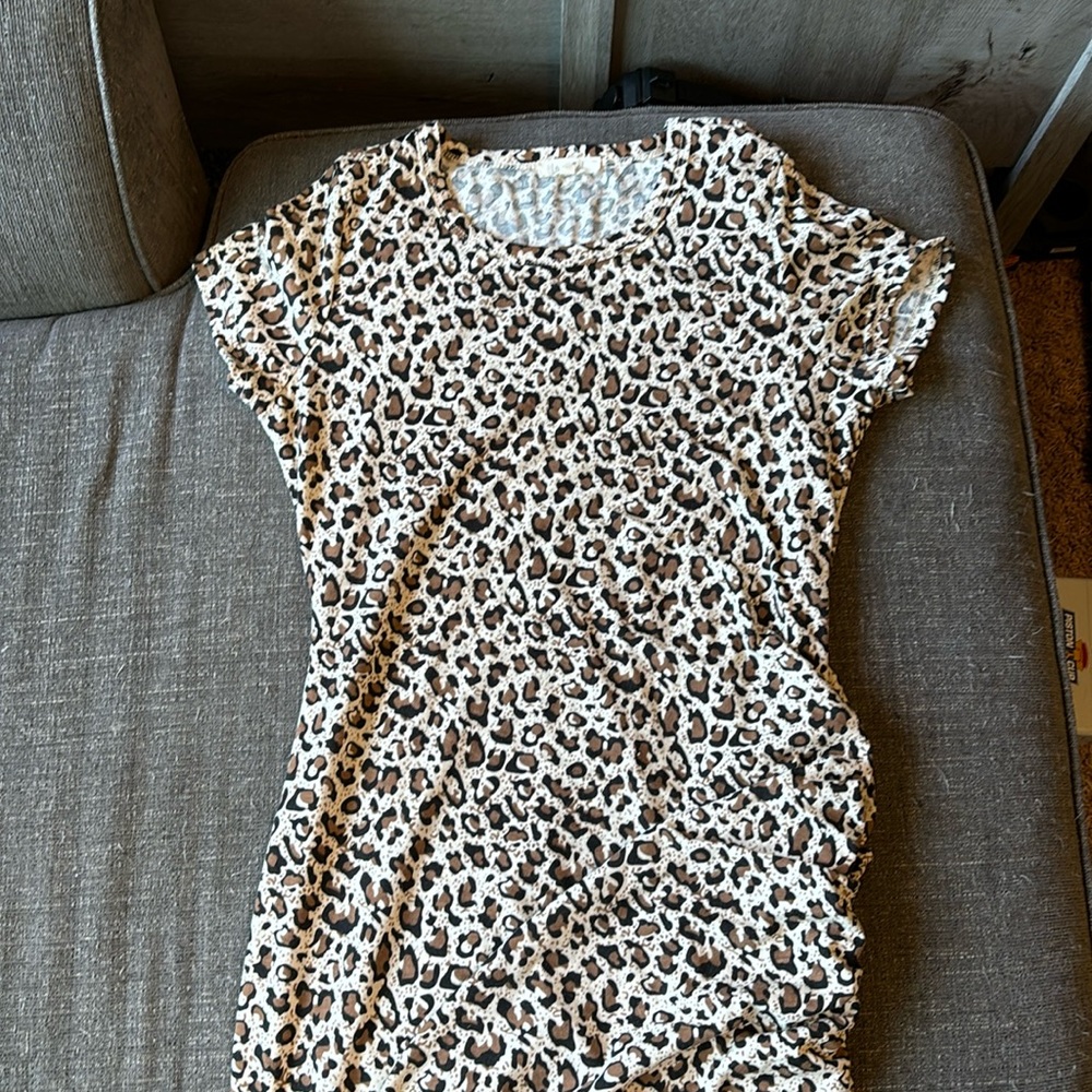 Fitted Cheetah Print Dress Stretchy